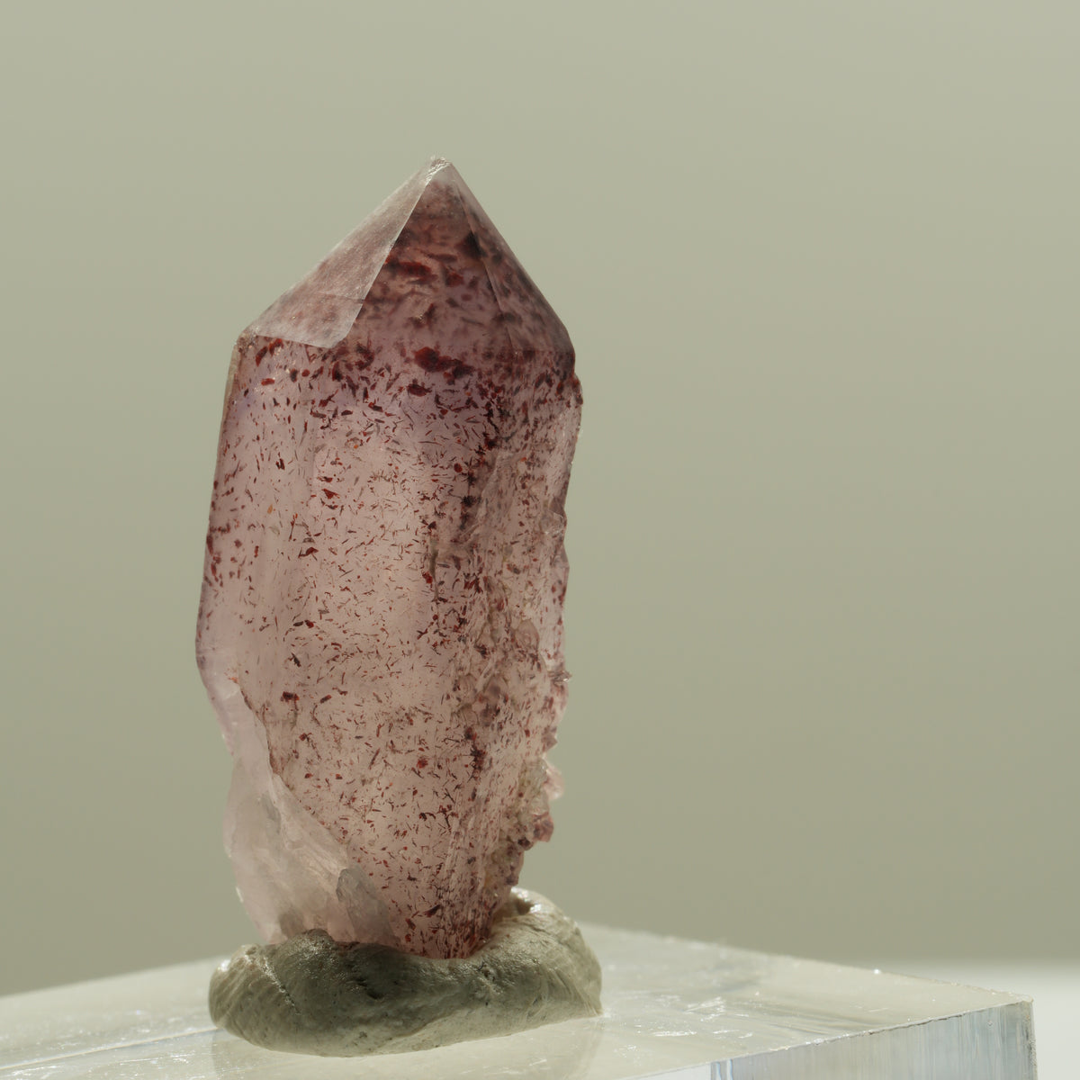 Seltene Phantom Skelett Amethyst mit Eisen Spitze Brandberg, Namibia 27*11*11mm #14239
