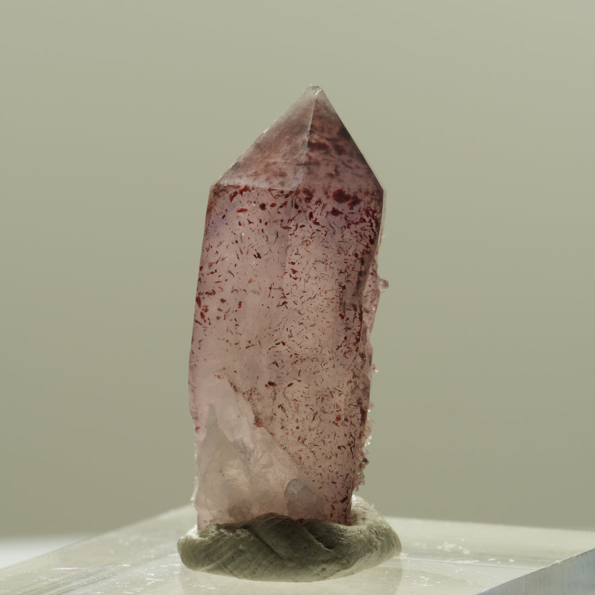 Seltene Phantom Skelett Amethyst mit Eisen Spitze Brandberg, Namibia 27*11*11mm #14239