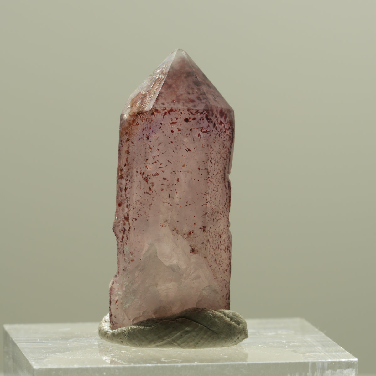 Seltene Phantom Skelett Amethyst mit Eisen Spitze Brandberg, Namibia 27*11*11mm #14239