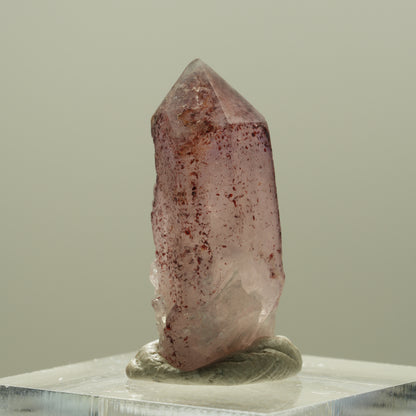 Seltene Phantom Skelett Amethyst mit Eisen Spitze Brandberg, Namibia 27*11*11mm #14239