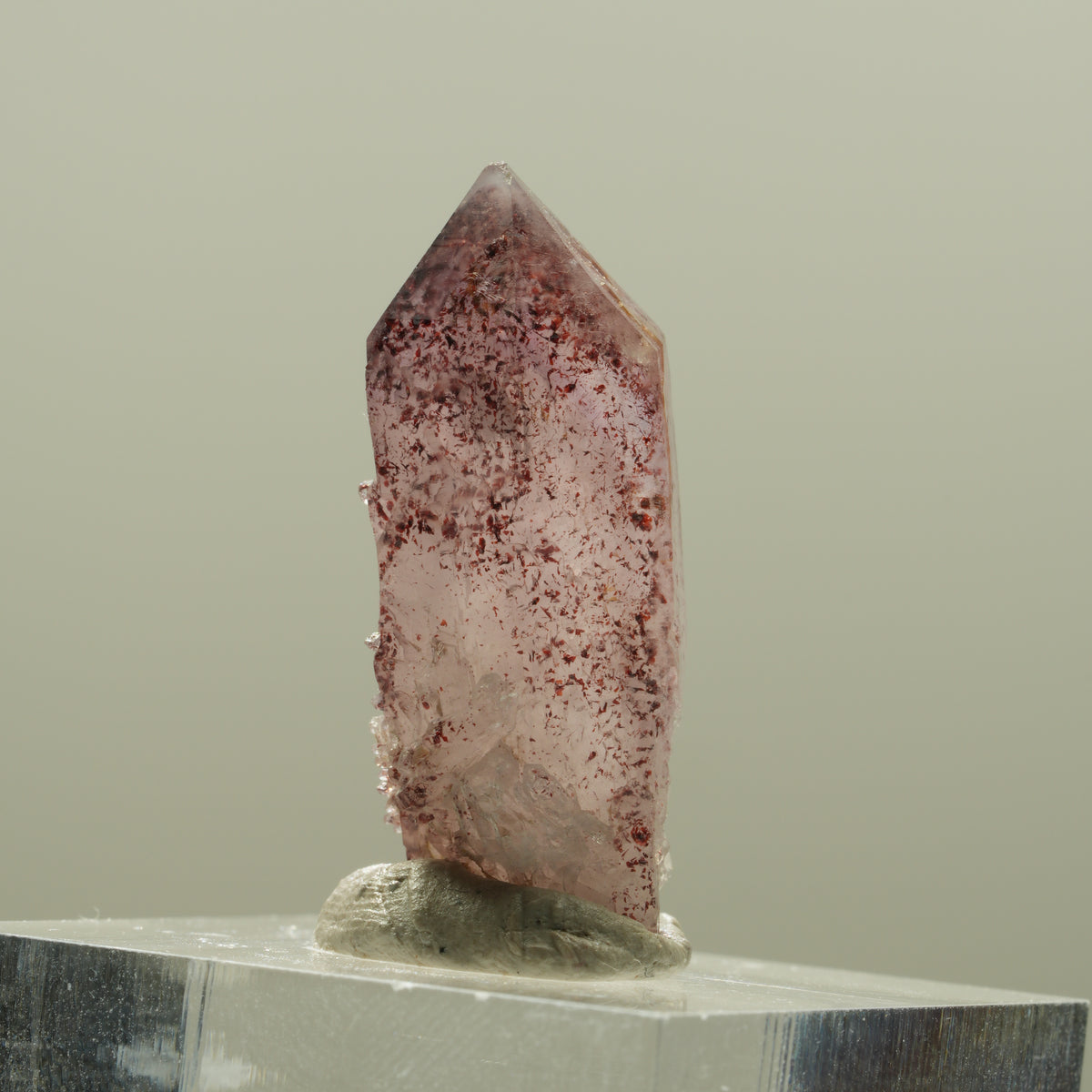 Seltene Phantom Skelett Amethyst mit Eisen Spitze Brandberg, Namibia 27*11*11mm #14239