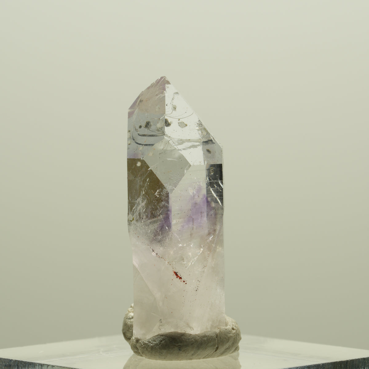 Seltene Skelett Phantom Amethyst mit Hämatit Streep Mine, Goboboseb, Namibia 26*11*9mm #14241