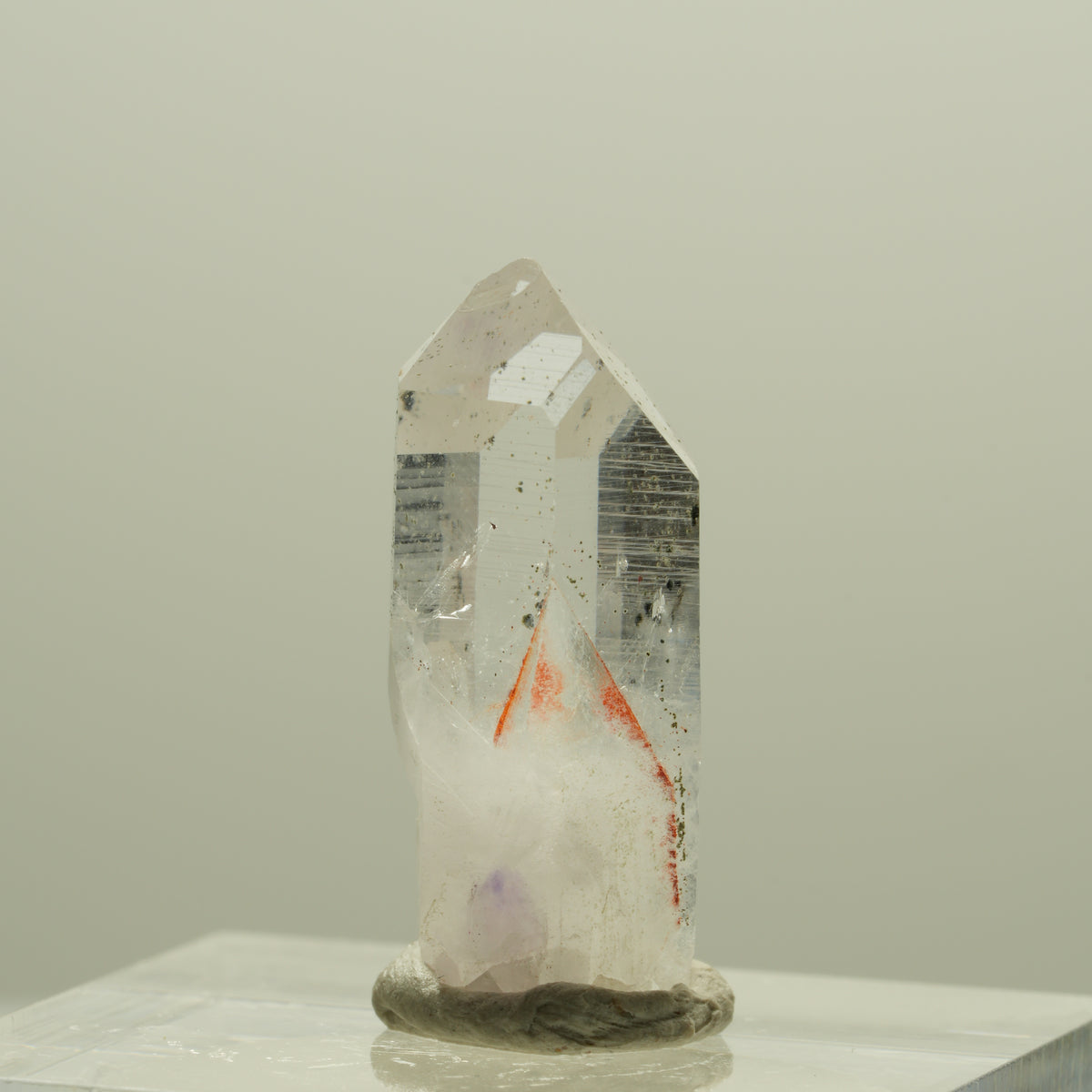 Seltene Skelett Phantom Amethyst mit Hämatit Streep Mine, Goboboseb, Namibia 23*9*9mm #14242