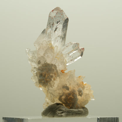 Harlekin Skelett Rauchquarz Spitzen auf Matrix Streep Mine, Goboboseb, Namibia 35*24*12mm #14245