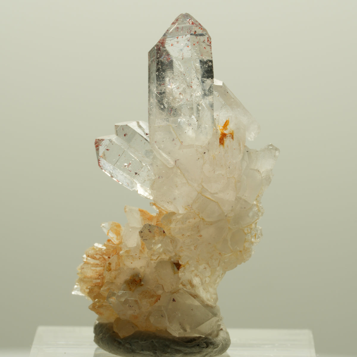 Harlekin Skelett Rauchquarz Spitzen auf Matrix Streep Mine, Goboboseb, Namibia 35*24*12mm #14245