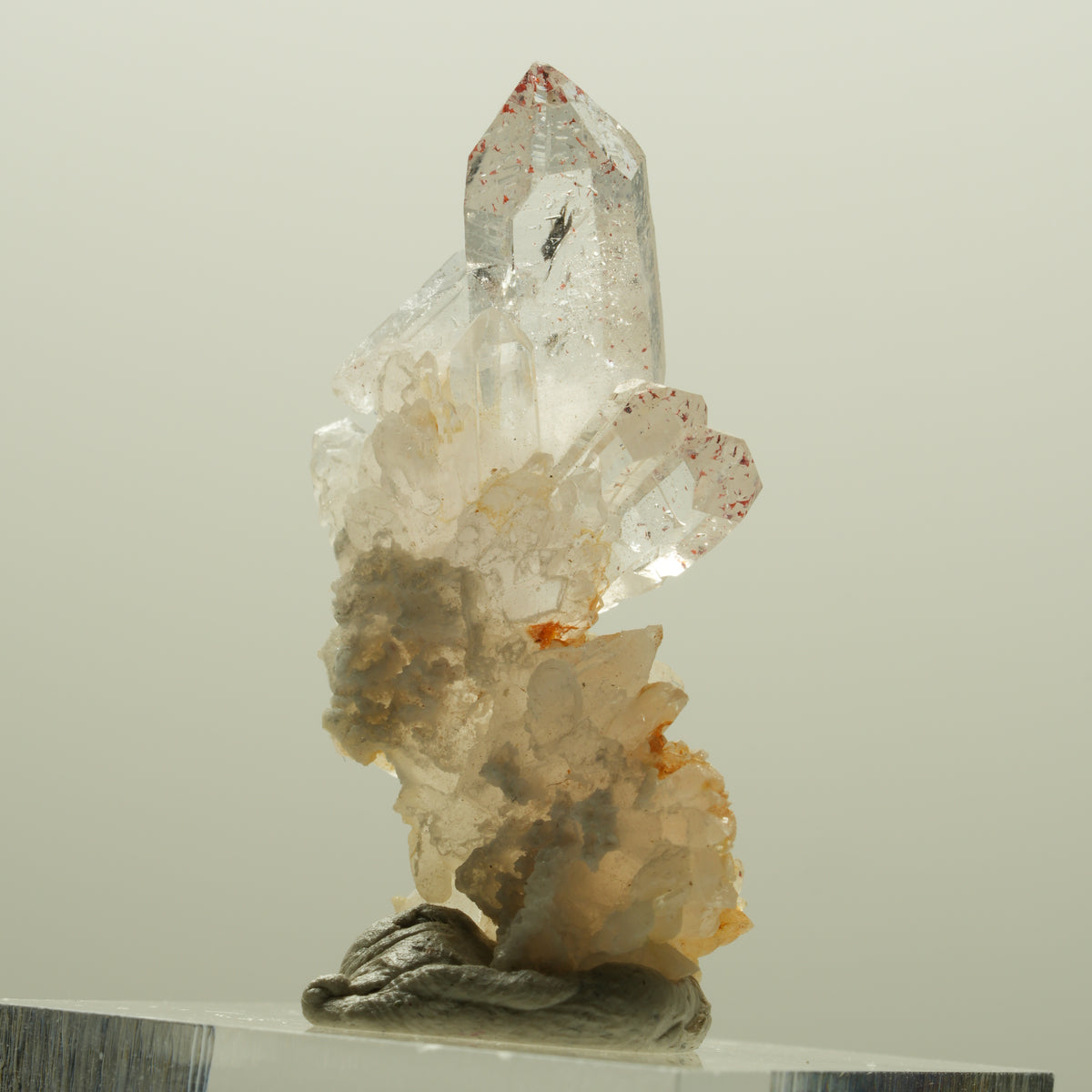 Harlekin Skelett Rauchquarz Spitzen auf Matrix Streep Mine, Goboboseb, Namibia 35*24*12mm #14245