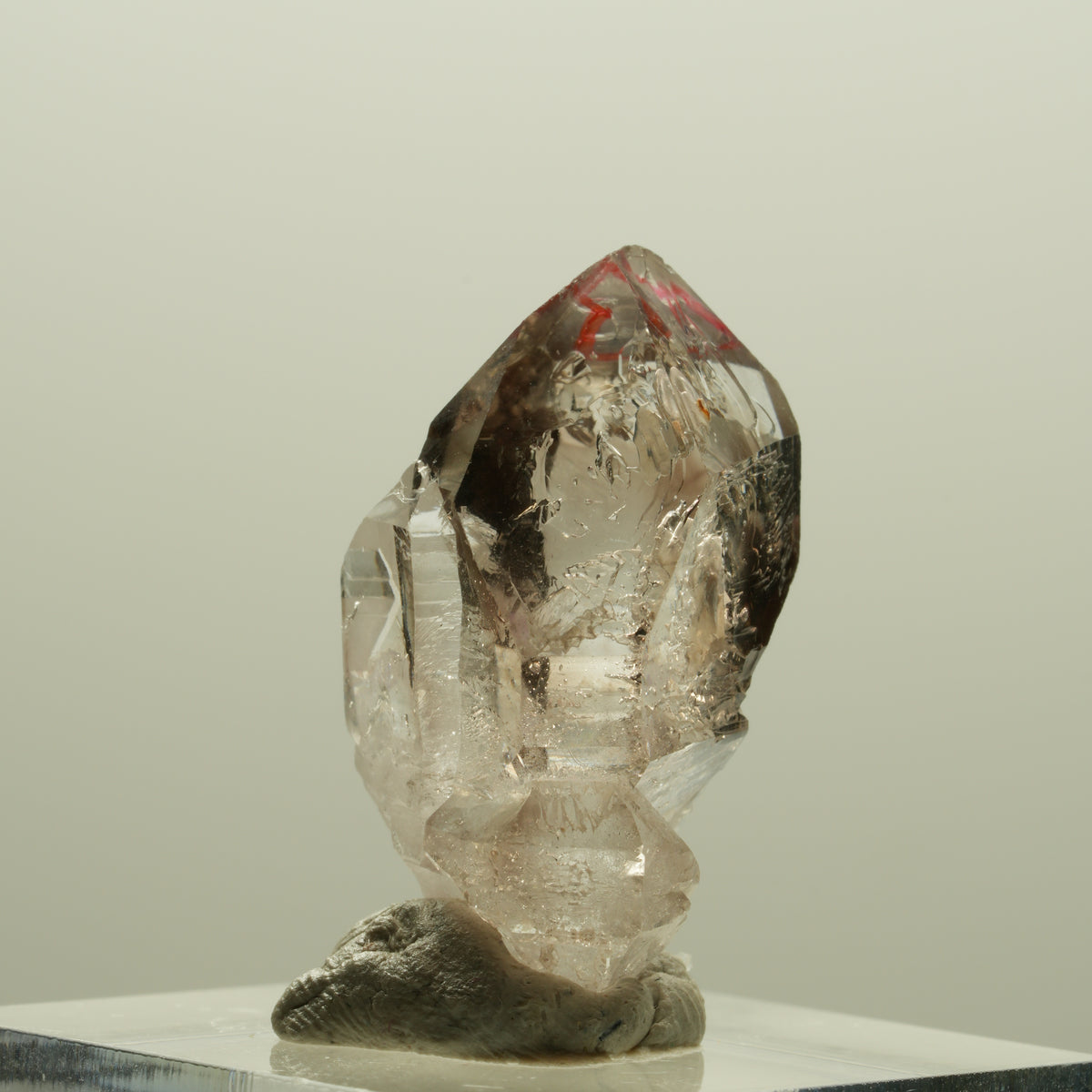 Enhydro Phantom Rauchquarz Skelett Doppelender, 1x Blase Goboboseb, Namibia 27*15*14mm #14246