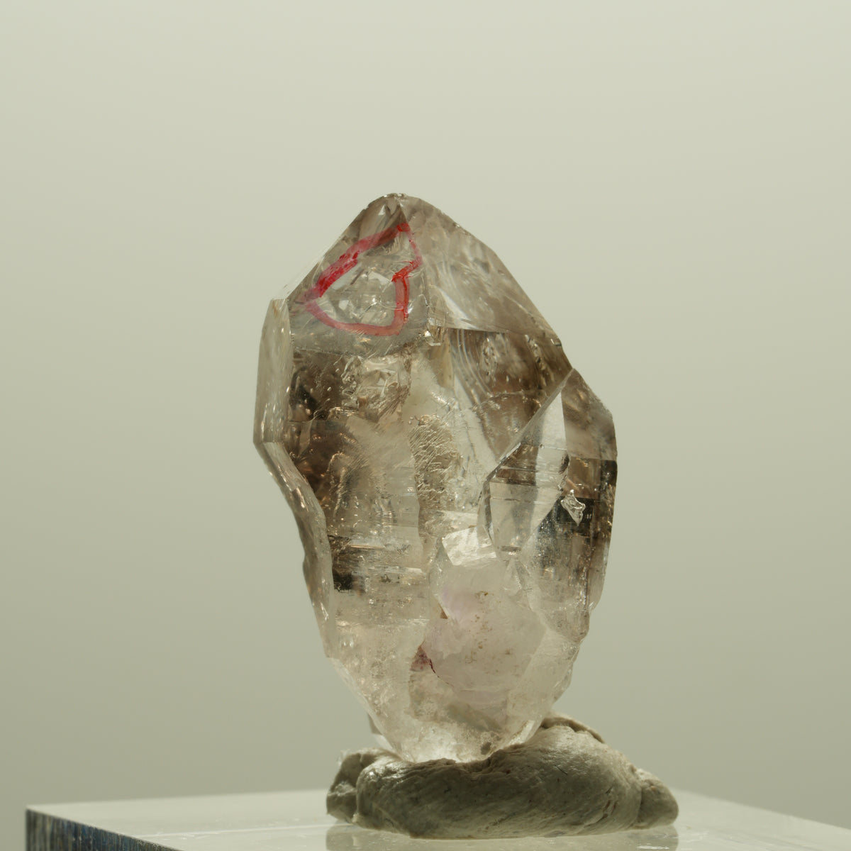 Enhydro Phantom Rauchquarz Skelett Doppelender, 1x Blase Goboboseb, Namibia 27*15*14mm #14246