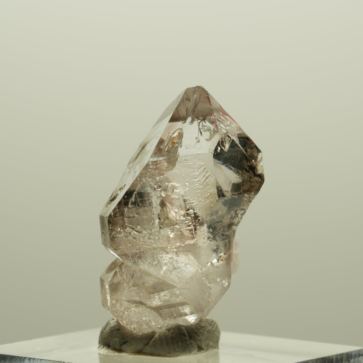 Enhydro Phantom Rauchquarz Skelett Doppelender, 1x Blase Goboboseb, Namibia 27*15*14mm #14246