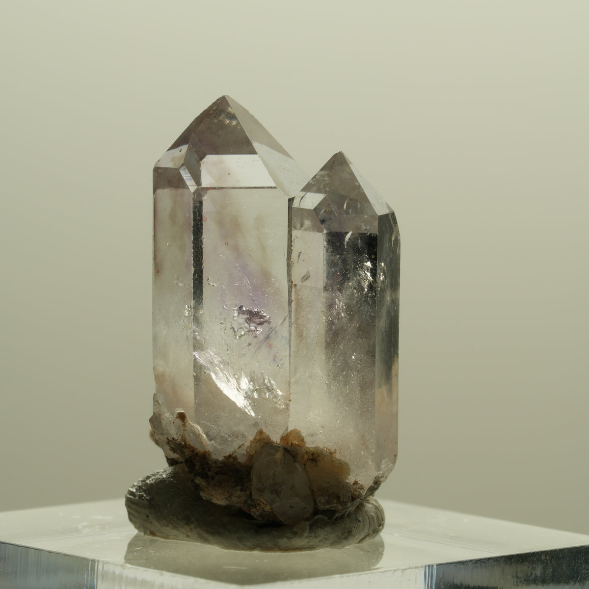 Seltene Phantom Amethyst Kristallspitzen Gruppe Streep Mine, Goboboseb, Namibia 26*16*15mm #14247