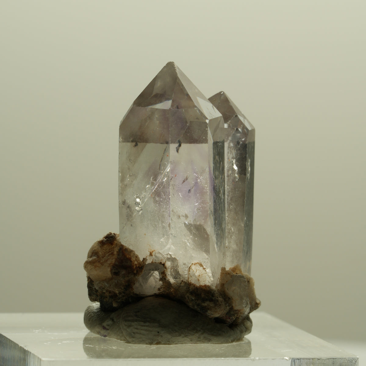 Seltene Phantom Amethyst Kristallspitzen Gruppe Streep Mine, Goboboseb, Namibia 26*16*15mm #14247