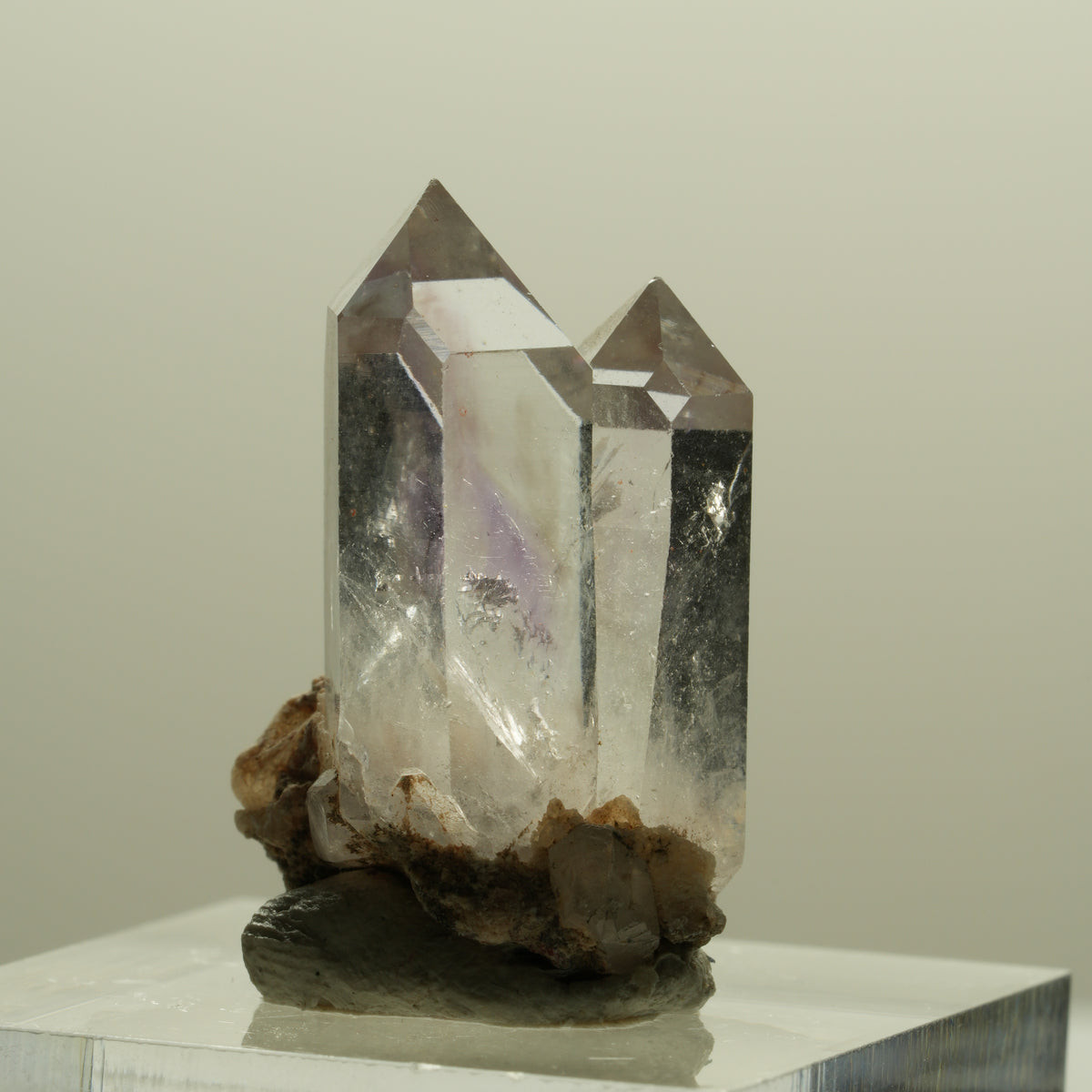 Seltene Phantom Amethyst Kristallspitzen Gruppe Streep Mine, Goboboseb, Namibia 26*16*15mm #14247