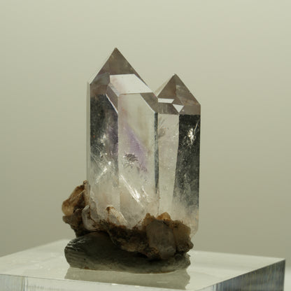 Seltene Phantom Amethyst Kristallspitzen Gruppe Streep Mine, Goboboseb, Namibia 26*16*15mm #14247