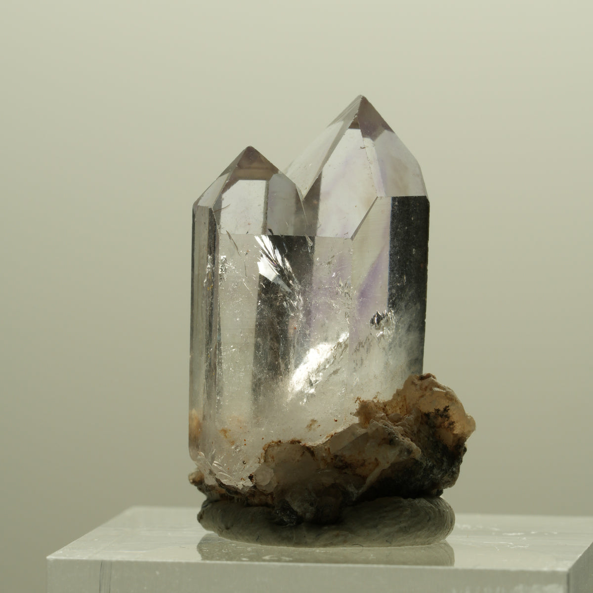 Seltene Phantom Amethyst Kristallspitzen Gruppe Streep Mine, Goboboseb, Namibia 26*16*15mm #14247