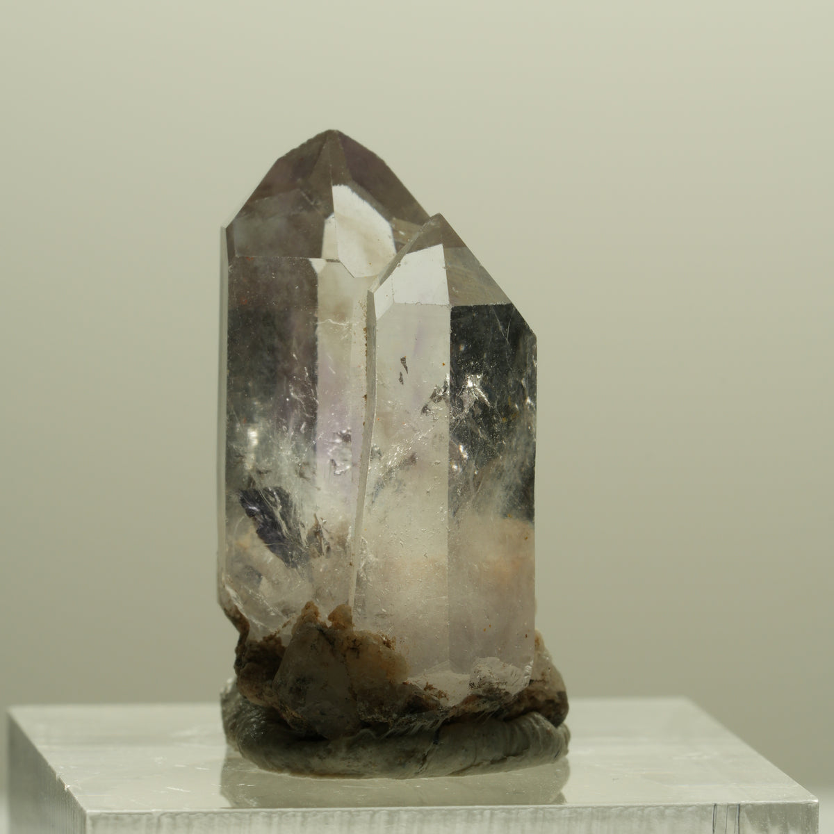Seltene Phantom Amethyst Kristallspitzen Gruppe Streep Mine, Goboboseb, Namibia 26*16*15mm #14247