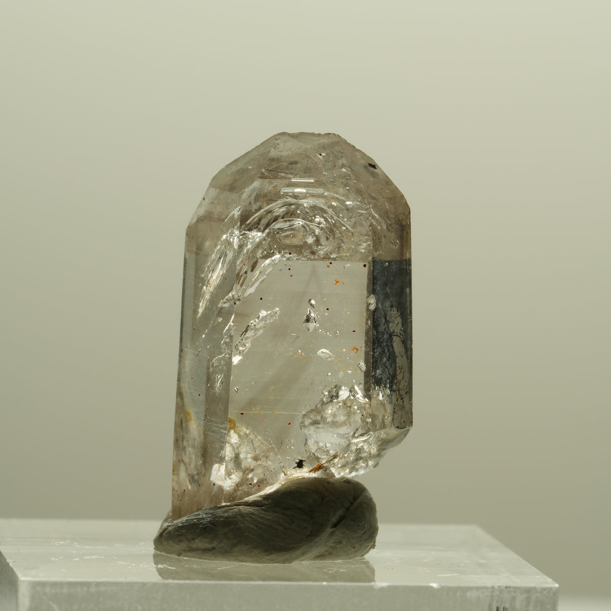 Seltene Phantom Skelett Rauchquarz Spitze Goboboseb, Namibia 24*13*9mm #14248