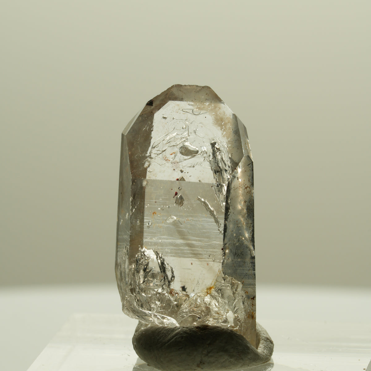 Seltene Phantom Skelett Rauchquarz Spitze Goboboseb, Namibia 24*13*9mm #14248