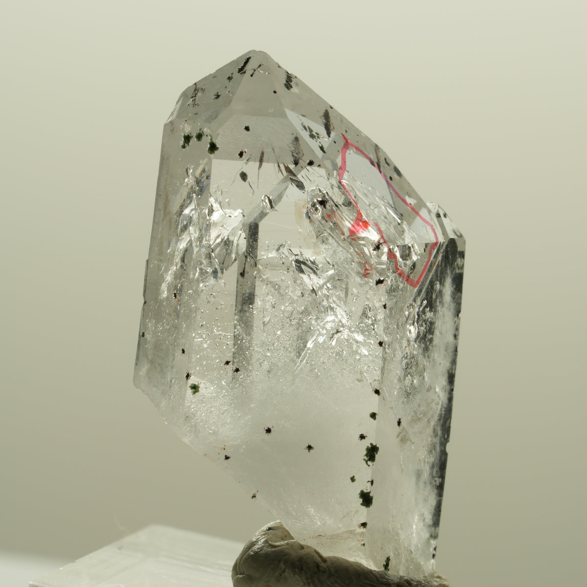 Enhydro Harlekin Phantom Amethyst Spitze, große Blase Streep Mine, Namibia 36*22*113mm #14249