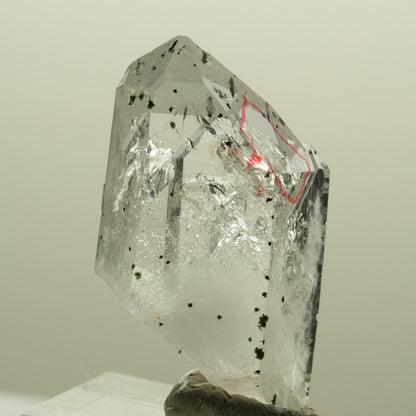 Enhydro Harlekin Phantom Amethyst Spitze, große Blase Streep Mine, Namibia 36*22*113mm #14249