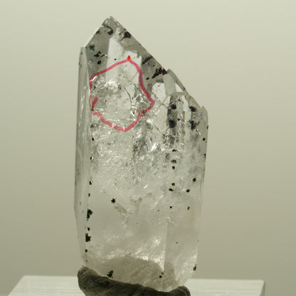 Enhydro Harlekin Phantom Amethyst Spitze, große Blase Streep Mine, Namibia 36*22*113mm #14249