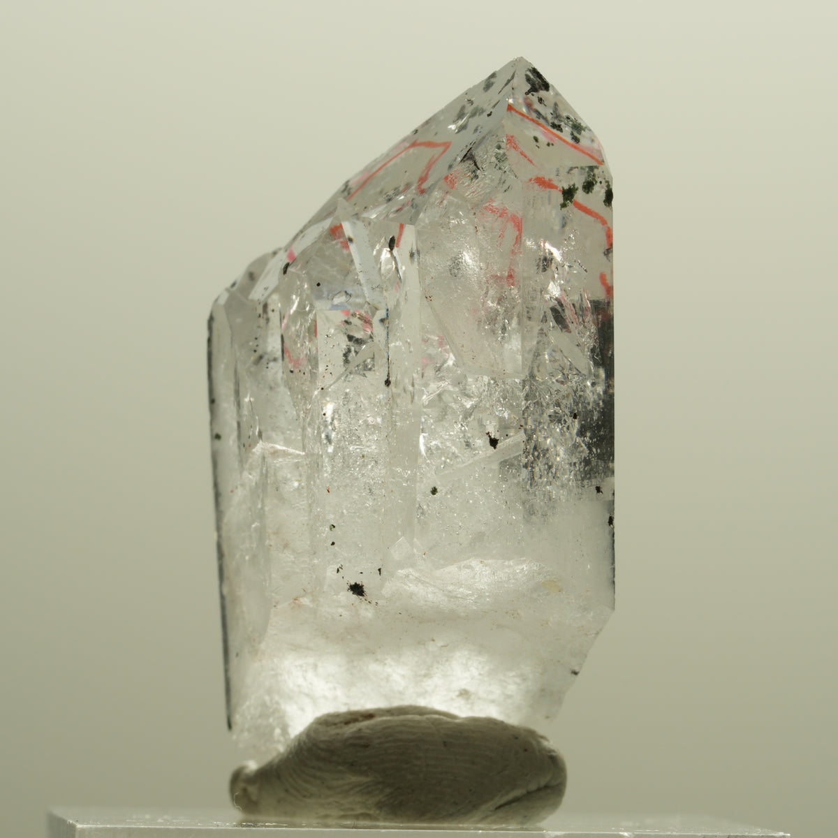Enhydro Harlekin Phantom Amethyst Spitze, große Blase Streep Mine, Namibia 36*22*113mm #14249