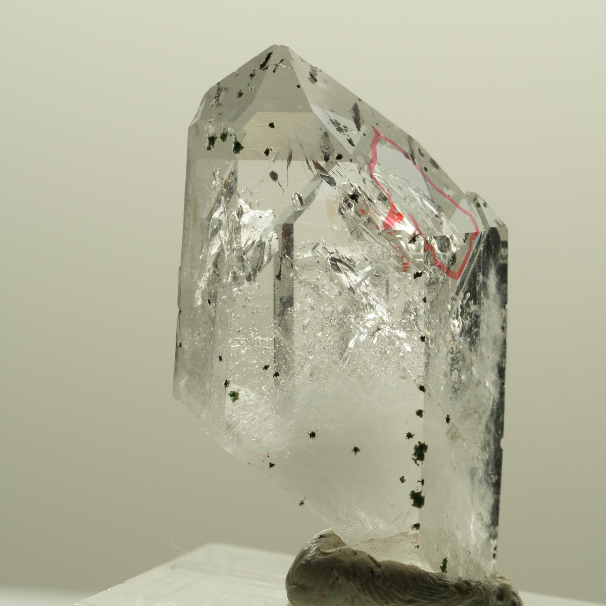 Enhydro Harlekin Phantom Amethyst Spitze, große Blase Streep Mine, Namibia 36*22*113mm #14249