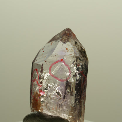 Enhydro Harlekin Phantom Amethyst Spitze, 4x Blase Goboboseb, Namibia 25*14*10mm #14252