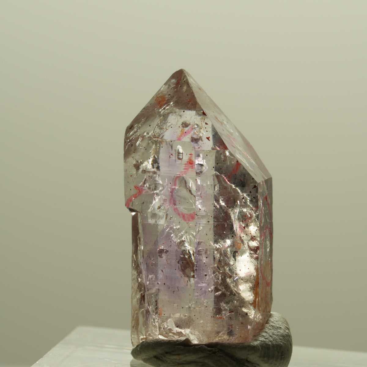 Enhydro Harlekin Phantom Amethyst Spitze, 4x Blase Goboboseb, Namibia 25*14*10mm #14252