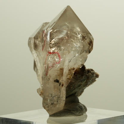 Enhydro Phantom Rauchquarz Skelett Doppelender, 2x Blase Goboboseb, Namibia 34*28*21mm #14262