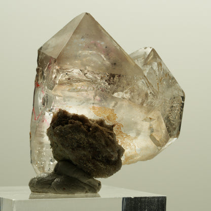 Enhydro Phantom Rauchquarz Skelett Doppelender, 2x Blase Goboboseb, Namibia 34*28*21mm #14262