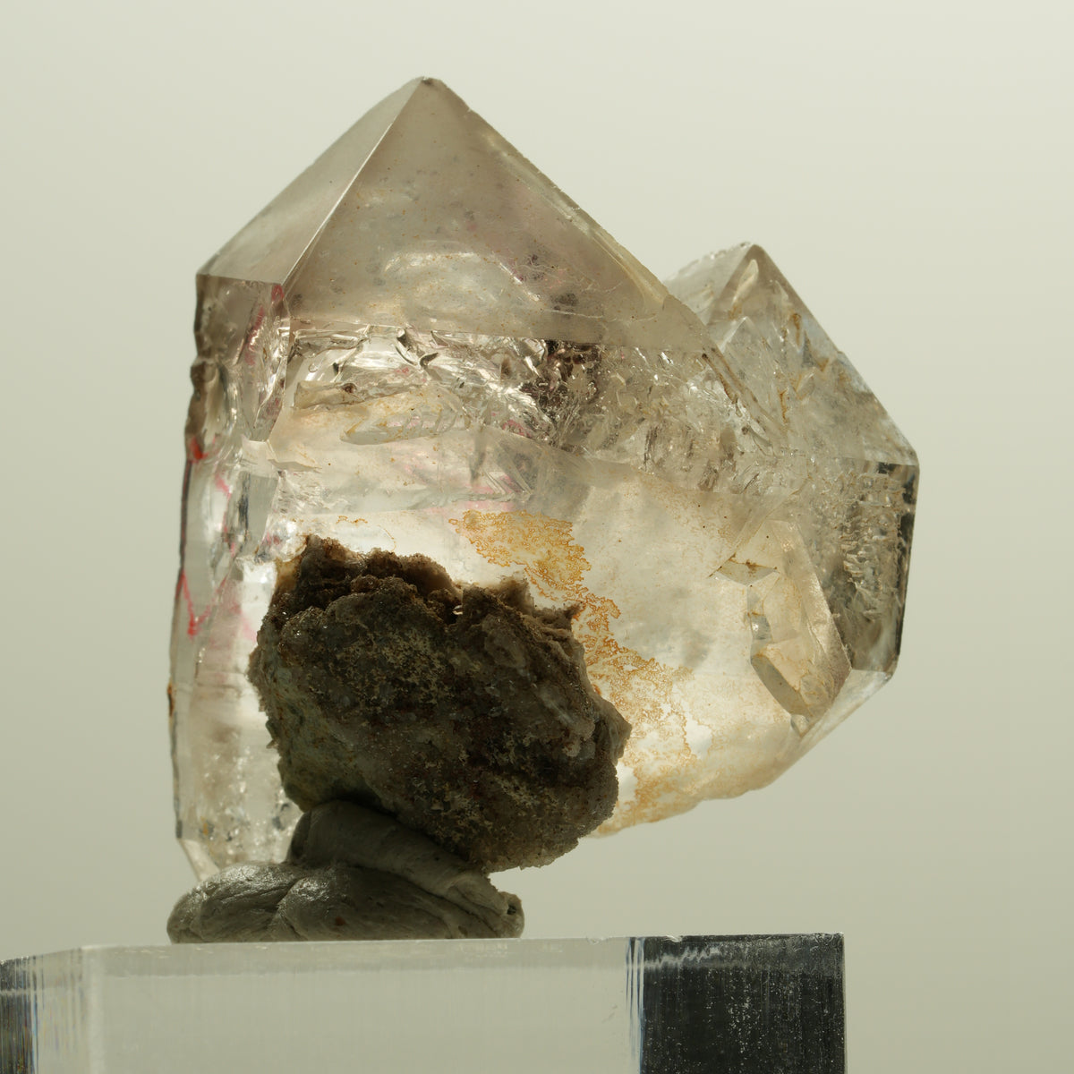Enhydro Phantom Rauchquarz Skelett Doppelender, 2x Blase Goboboseb, Namibia 34*28*21mm #14262