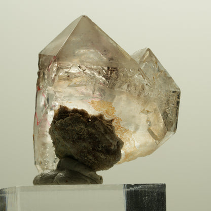 Enhydro Phantom Rauchquarz Skelett Doppelender, 2x Blase Goboboseb, Namibia 34*28*21mm #14262
