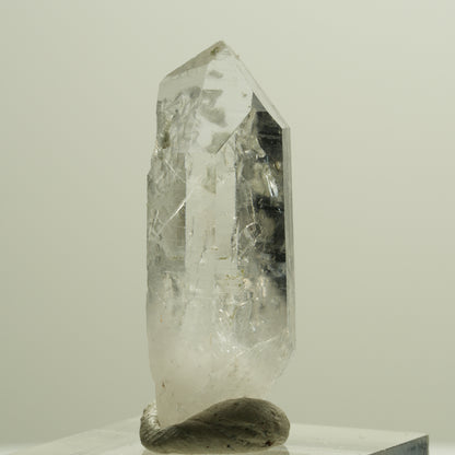 Enhydro Skelett Rauchquarz Spitze mit Prehnit, 1x Blase Streep Mine, Namibia 36*14*11mm #14268