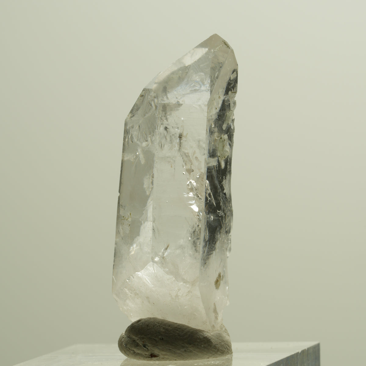 Enhydro Skelett Rauchquarz Spitze mit Prehnit, 1x Blase Streep Mine, Namibia 36*14*11mm #14268