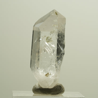 Enhydro Skelett Rauchquarz Spitze mit Prehnit, 1x Blase Streep Mine, Namibia 36*14*11mm #14268