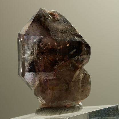 Skelett Phantom Rauchquarz Fenster Zepter Doppelender Spitze Goboboseb, Namibia 37*28*24mm #14281