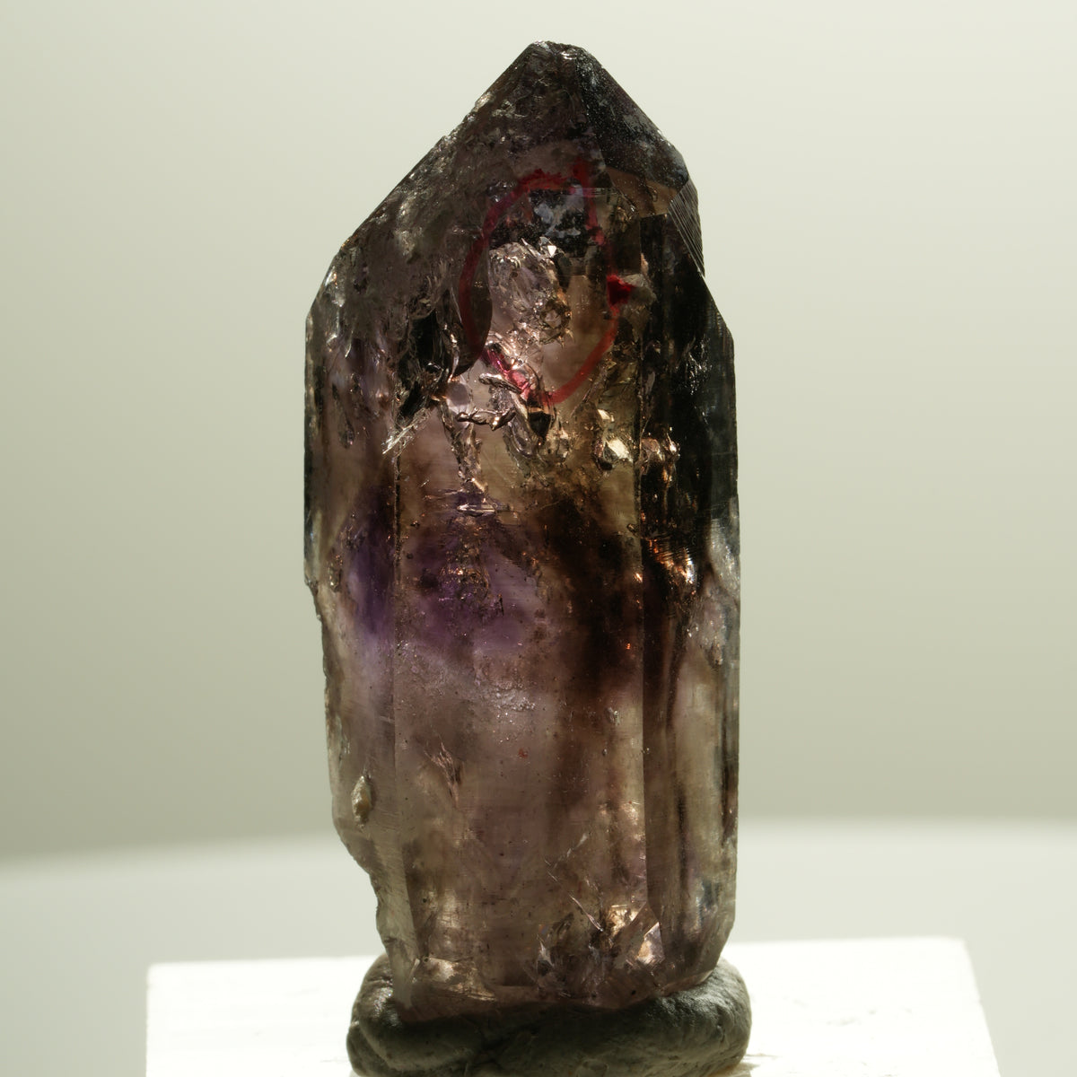 Enhydro Skelett Phantom Amethyst Spitze, 1x Blase Brandberg, Namibia 35*14*12mm #14292