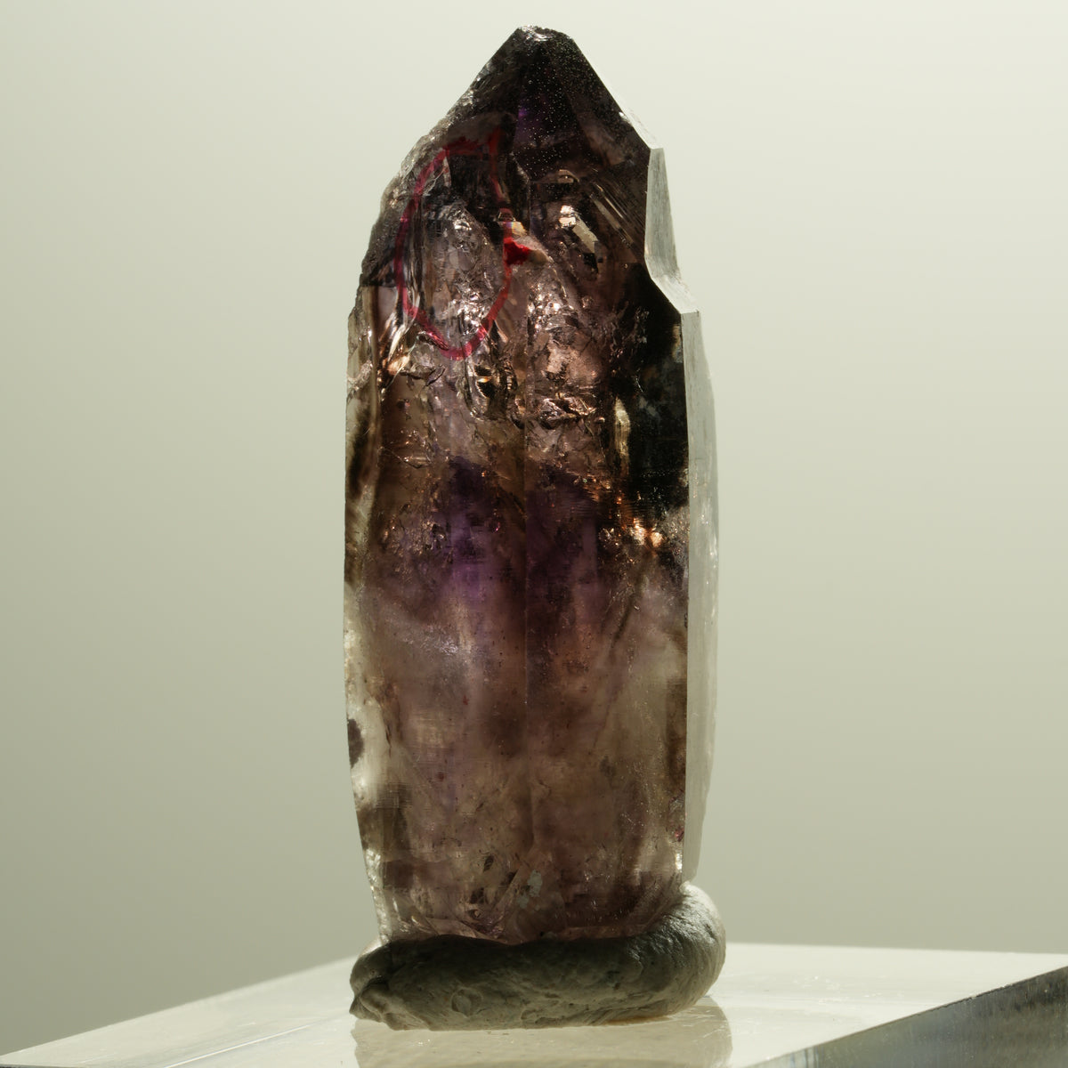 Enhydro Skelett Phantom Amethyst Spitze, 1x Blase Brandberg, Namibia 35*14*12mm #14292
