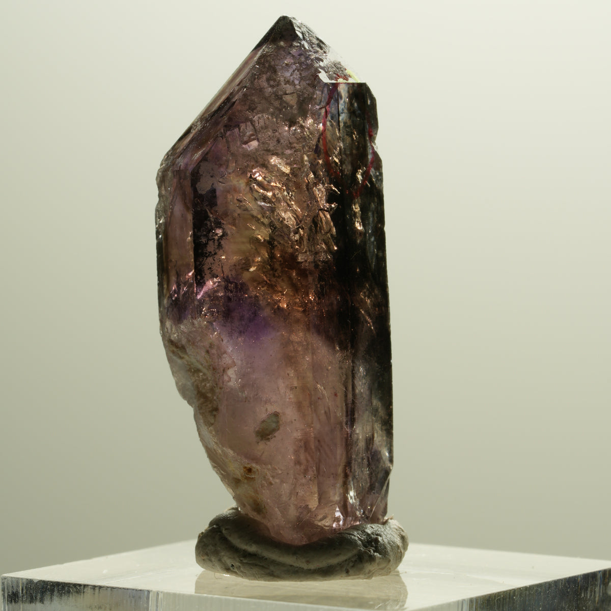 Enhydro Skelett Phantom Amethyst Spitze, 1x Blase Brandberg, Namibia 35*14*12mm #14292