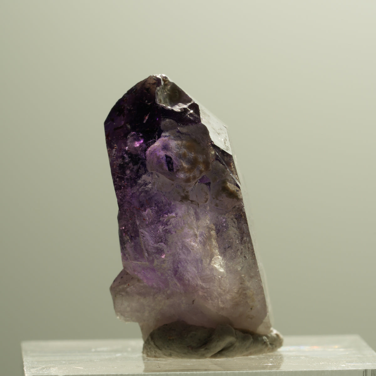 Seltene Phantom Skelett Amethyst mit Eisen Spitze Goboboseb, Namibia 22*14*13mm #14293