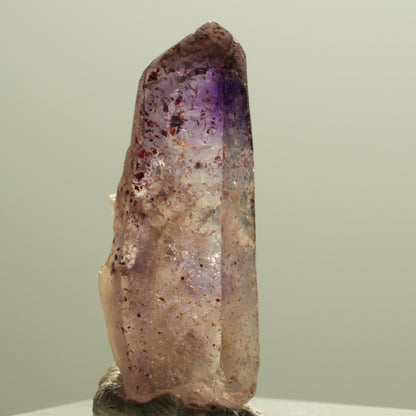 Seltene Phantom Skelett Amethyst mit Eisen Spitze Brandberg, Namibia 27*10*8mm #14295
