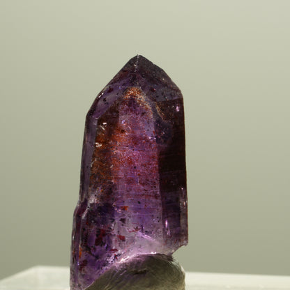 Seltene Phantom Skelett Amethyst mit Eisen Spitze Brandberg, Namibia 23*10*9mm #14296