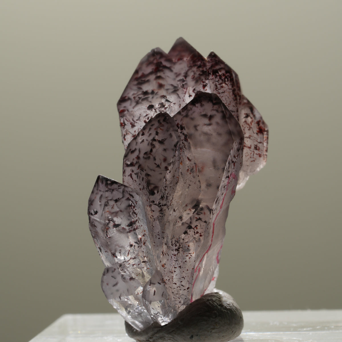 Enhydro Skelett Phantom Amethyst mit Hämatit, 1x Blase Brandberg, Namibia 27*11*15mm #14313
