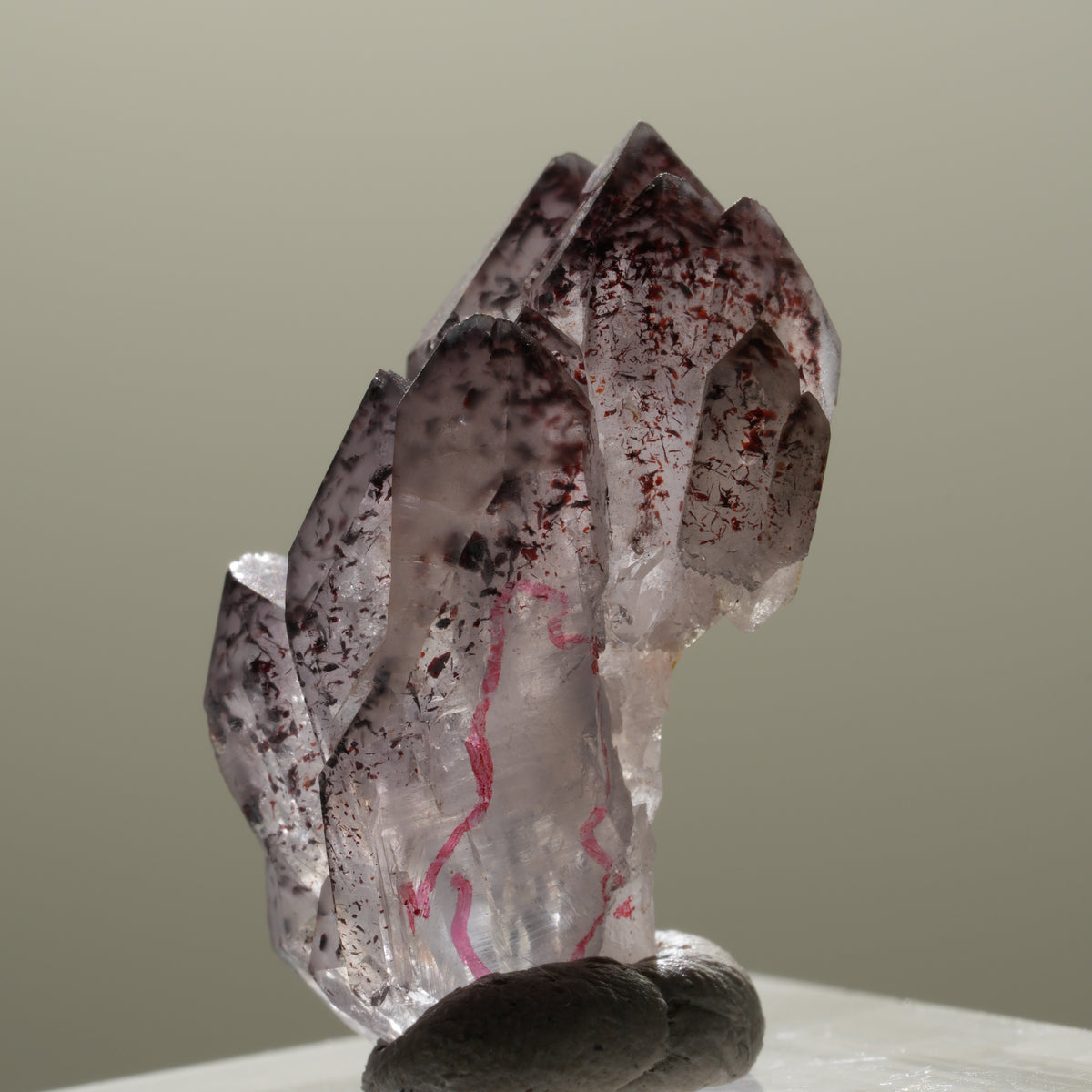 Enhydro Skelett Phantom Amethyst mit Hämatit, 1x Blase Brandberg, Namibia 27*11*15mm #14313