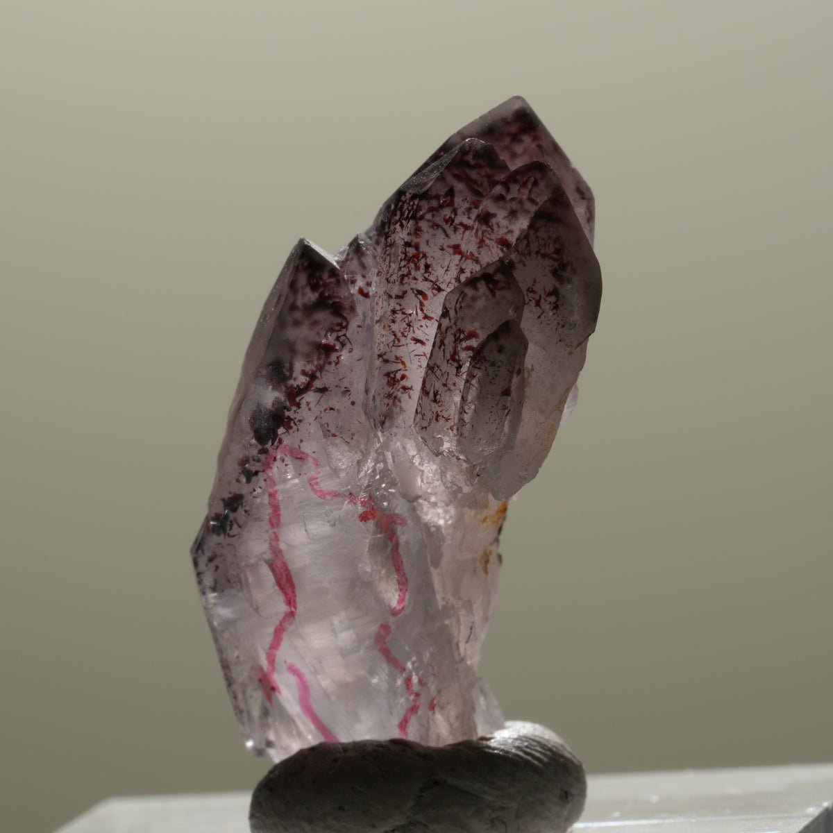 Enhydro Skelett Phantom Amethyst mit Hämatit, 1x Blase Brandberg, Namibia 27*11*15mm #14313