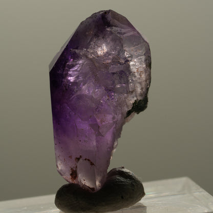 Seltene Phantom Skelett Amethyst mit Eisen Spitze Brandberg, Namibia 24*13*12mm #14317