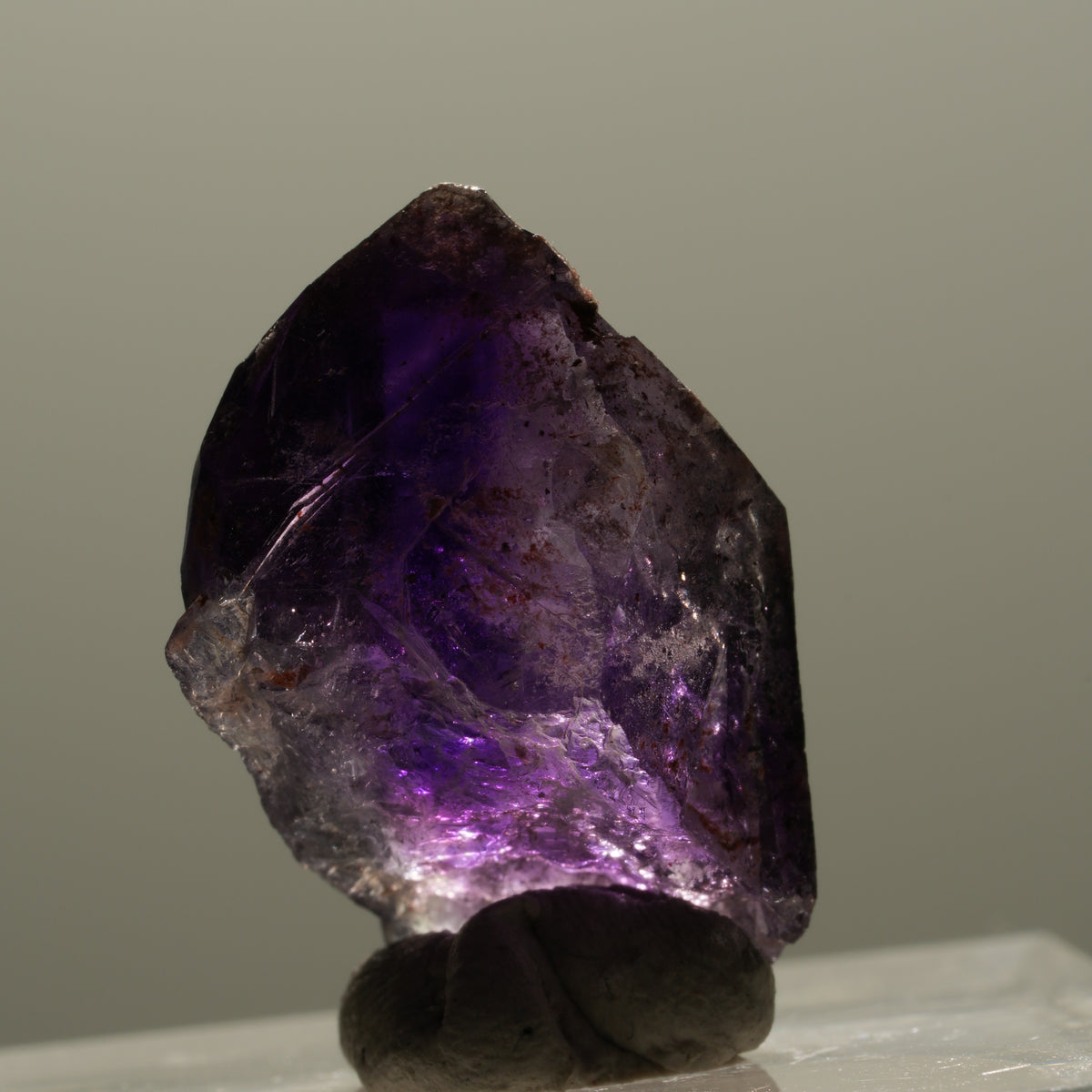 Seltene Phantom Skelett Amethyst mit Eisen Spitze Brandberg, Namibia 22*16*12mm #14319