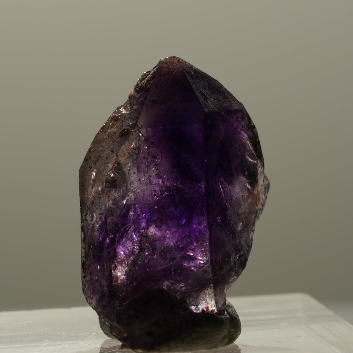 Seltene Phantom Skelett Amethyst mit Eisen Spitze Brandberg, Namibia 22*16*12mm #14319