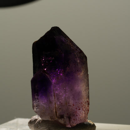 Seltene Phantom Skelett Amethyst mit Eisen Spitze Brandberg, Namibia 21*14*7mm #14321