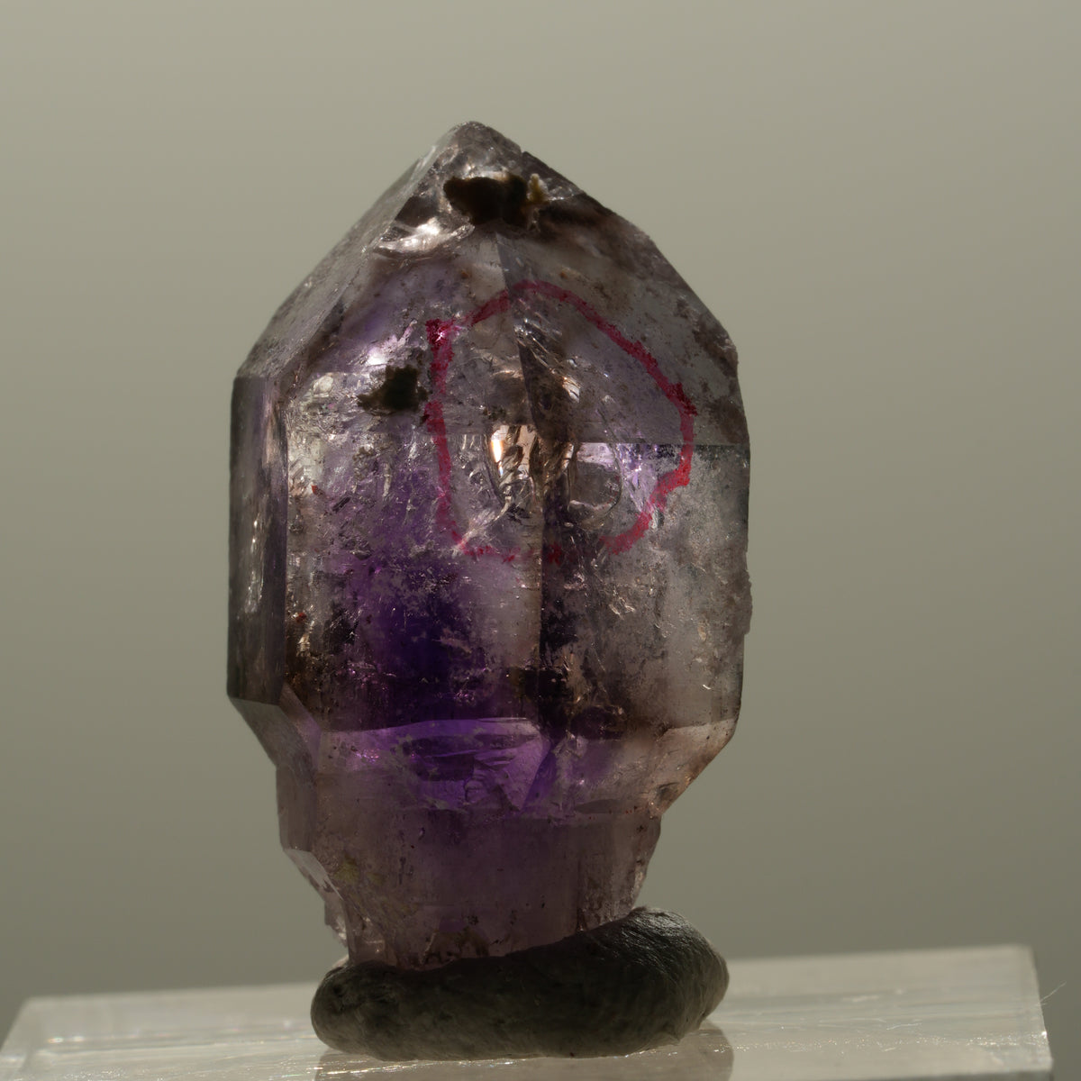 Enhydro Skelett Phantom Amethyst Zepter Spitze, 1x Blase Brandberg, Namibia 26*15*11mm #14328